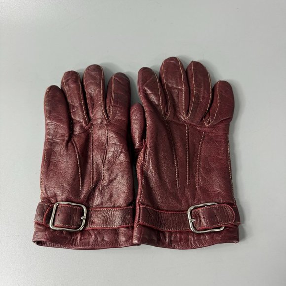 Vintage Coach Burgundy Soft Leather Gloves, Size 7 - Picture 1 of 13